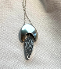 Back side of labradorite pendant