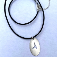 Reverse side of Warrior one pendant--one shiny, one matte--to match your mood.